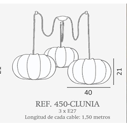 Lámpara de techo moderno CLUNIA 3 luces Personalizable - Imagen 2