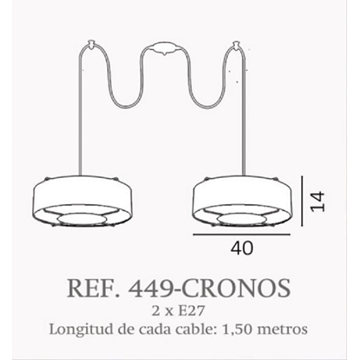 Lámpara de techo moderno CRONOS 2 luces Personalizable - Imagen 2