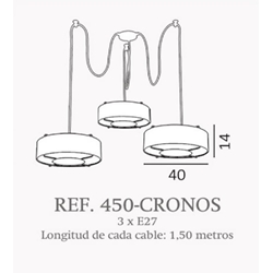 Lámpara de techo moderno CRONOS 3 luces Personalizable - Imagen 2
