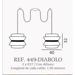 Lámpara de techo moderno DIABOLO 2 luces Personalizable - Imagen 2