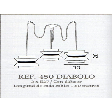 Lámpara de techo moderno DIABOLO 3 luces Personalizable - Imagen 1