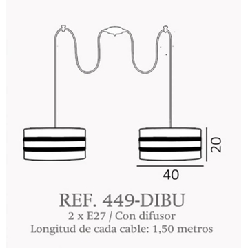 Lámpara de techo moderno DIBU 2 luces Personalizable - Imagen 2