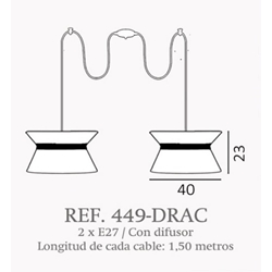Lámpara de techo moderno DRAC 2 luces Personalizable - Imagen 2
