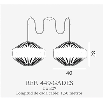 Lámpara de techo moderno GADES 2 luces Personalizable - Imagen 2