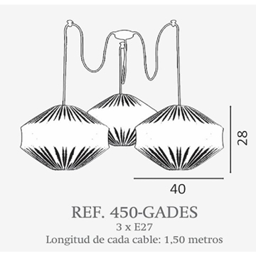Lámpara de techo moderno GADES 3 luces Personalizable - Imagen 1