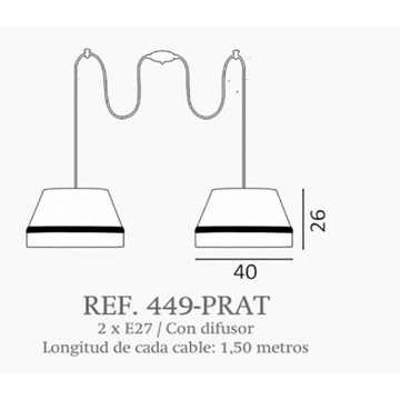 Lámpara de techo moderno PRAT 2 luces Personalizable - Imagen 2