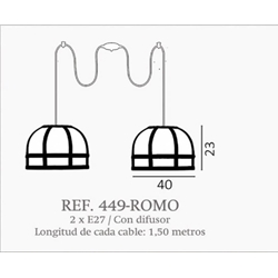 Lámpara de techo moderno ROMO 2 luces Personalizable - Imagen 2