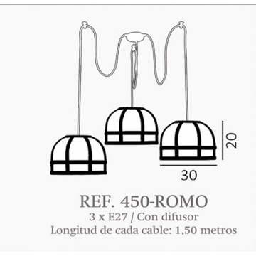Lámpara de techo moderno ROMO 3 luces Personalizable - Imagen 2