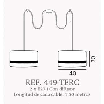 Lámpara de techo moderno TERC 2 luces Personalizable - Imagen 2