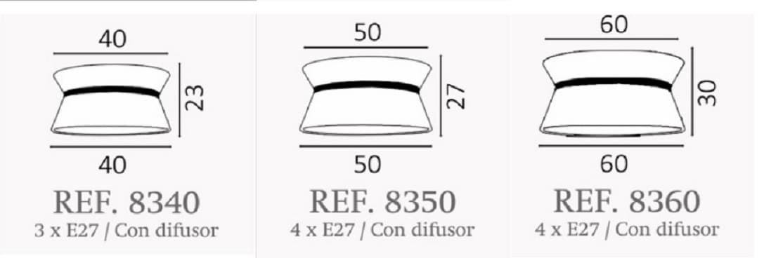 Plafón de techo moderno CAÑACOLOR DRAC Personalizable - Imagen 2