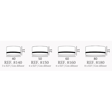 Plafón de techo moderno CAÑACOLOR TERC Personalizable - Imagen 2