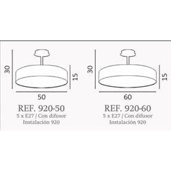 Semi-Plafón de techo moderno AURORA Personalizable - Imagen 2