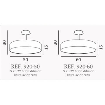 Semi-Plafón de techo moderno AURORA Personalizable - Imagen 2