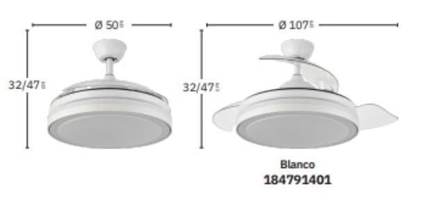 Ventilador de techo Aspas desplegables ESPARTA - Imagen 6
