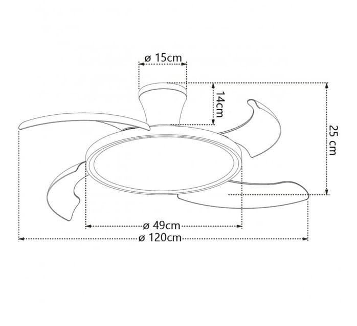 Ventilador de techo con 4 aspas retráctiles QATAR - Imagen 6