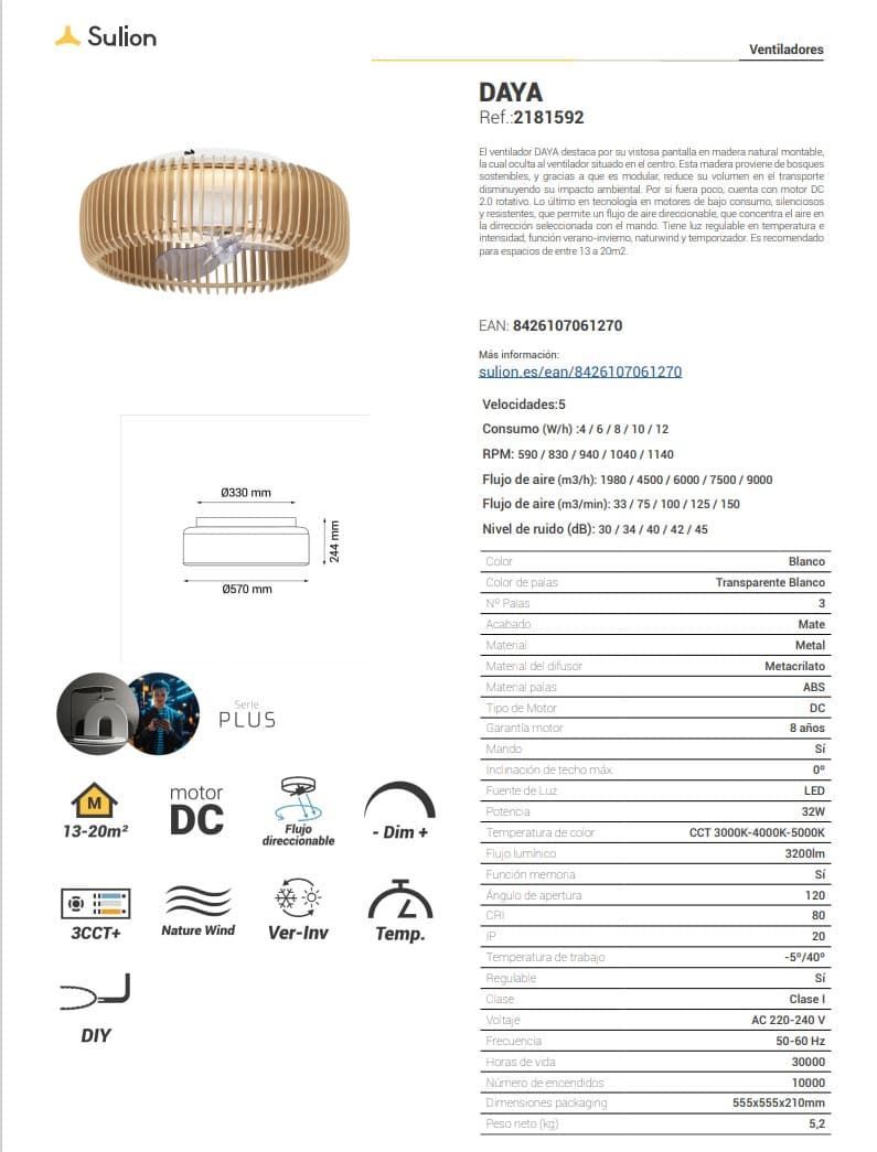 Ventilador de techo DAYA - Imagen 3