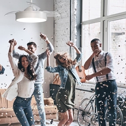 Ventilador de techo moderno BOMBAY - Imagen 1